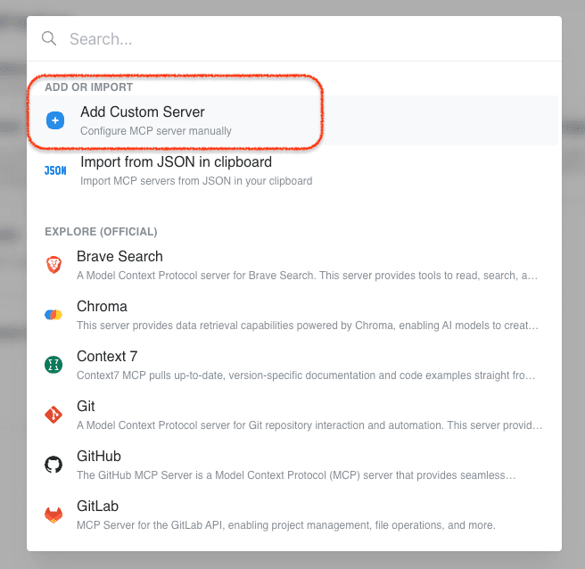 ChatBox 选择 Add Custom Server